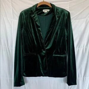 Molly Bracken Emerald Green Velvet Blazer - Size Small
